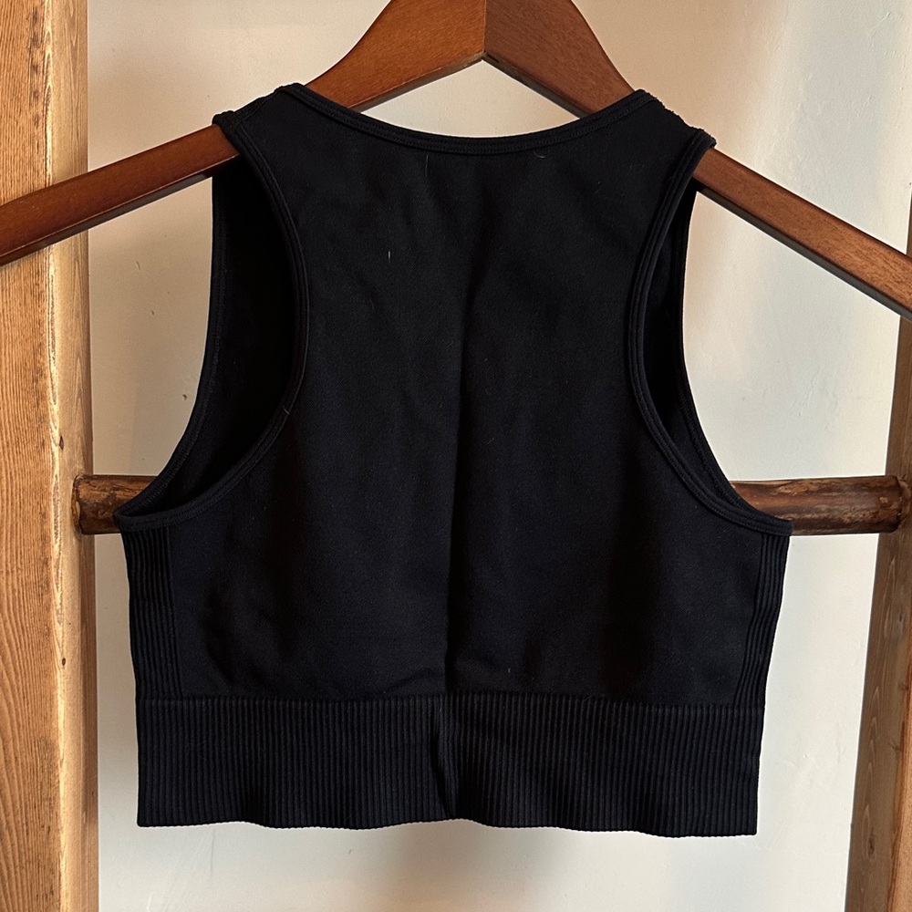 P.E Nation Women's Black Crop Tank Top - Picture 2 of 3